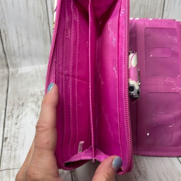 Vera Bradley Accordion Wallet Pink Green - Picture 6 of 6